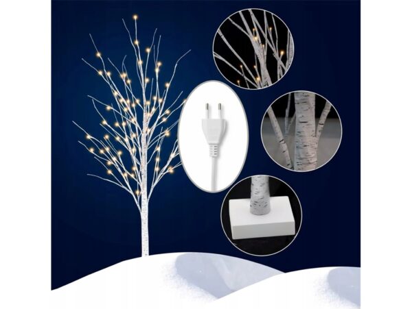 DRZEWKO LED ŚWIĄTECZNE BRZOZA 60x10CM - z wtyczką