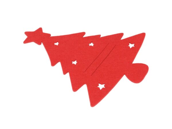 ETUI NA SZTUĆCE FILC ŚWIĘTA CHOINKA 6SZT - czerwony