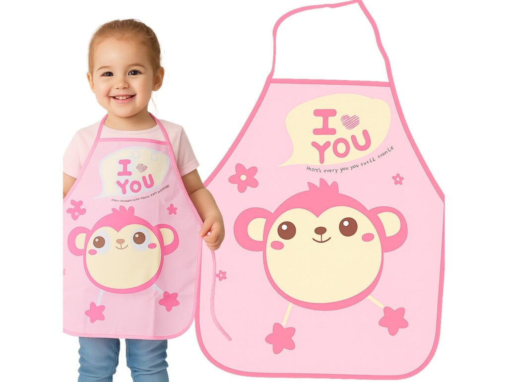 FARTUCH DZIECIĘCY DO PRAC PLASTYCZNYCH FOLIOWY - różowy