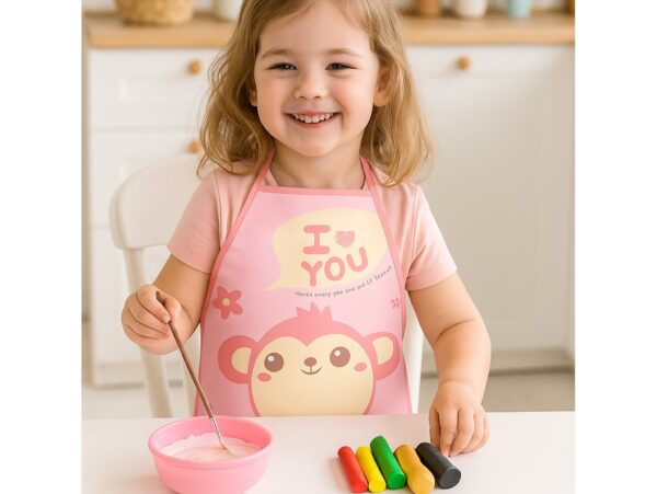 FARTUCH DZIECIĘCY DO PRAC PLASTYCZNYCH FOLIOWY - różowy