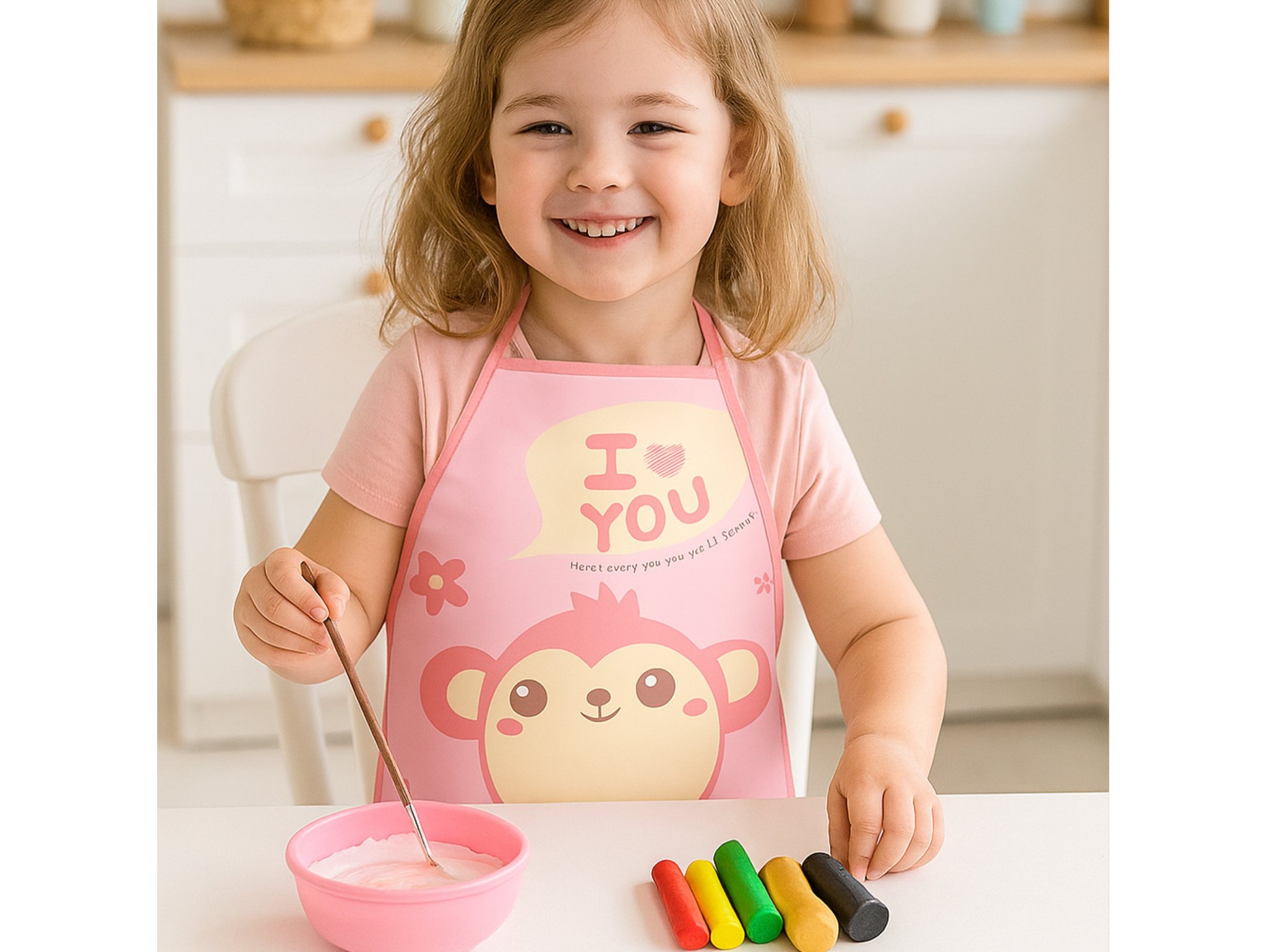 FARTUCH DZIECIĘCY DO PRAC PLASTYCZNYCH FOLIOWY - różowy