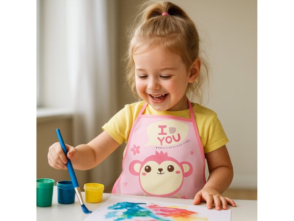 FARTUCH DZIECIĘCY DO PRAC PLASTYCZNYCH FOLIOWY - różowy