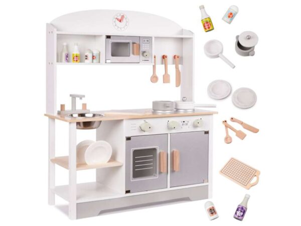 IKONKA KUCHNIA DLA DZIECI DREWNIANA MDF MODERN CLASSIC AKCESORIA 82CM