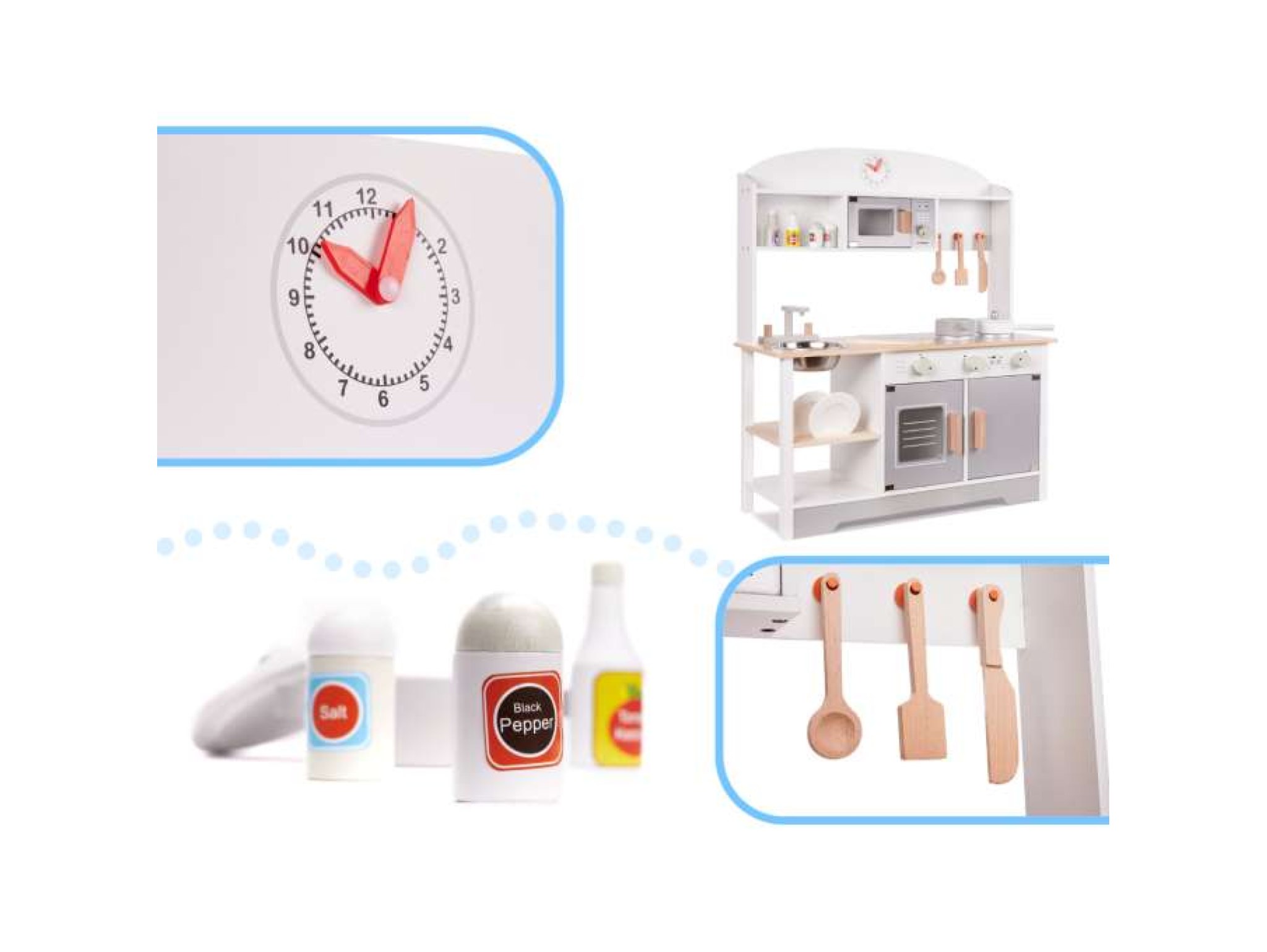 IKONKA KUCHNIA DLA DZIECI DREWNIANA MDF MODERN CLASSIC AKCESORIA 82CM