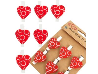 KLAMERKI KLIPSY OZDOBNE - 6szt serca