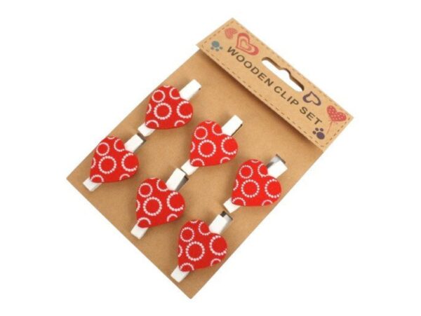 KLAMERKI KLIPSY OZDOBNE - 6szt serca