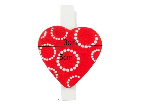 KLAMERKI KLIPSY OZDOBNE - 6szt serca