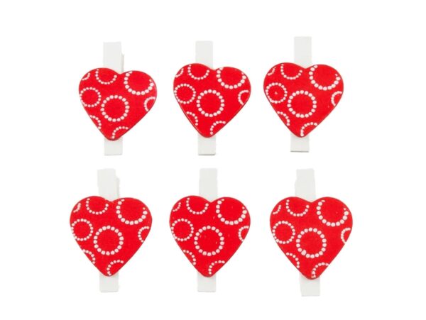 KLAMERKI KLIPSY OZDOBNE - 6szt serca