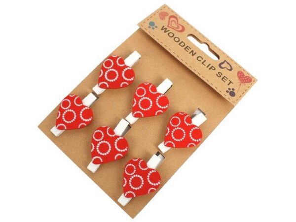 KLAMERKI KLIPSY OZDOBNE - 6szt serca