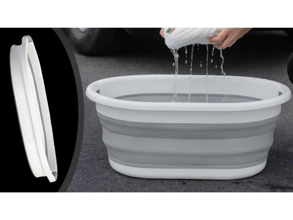 KOSZ NA PRANIE BIELIZNĘ SKŁADANY MISKA SILIKON 25L