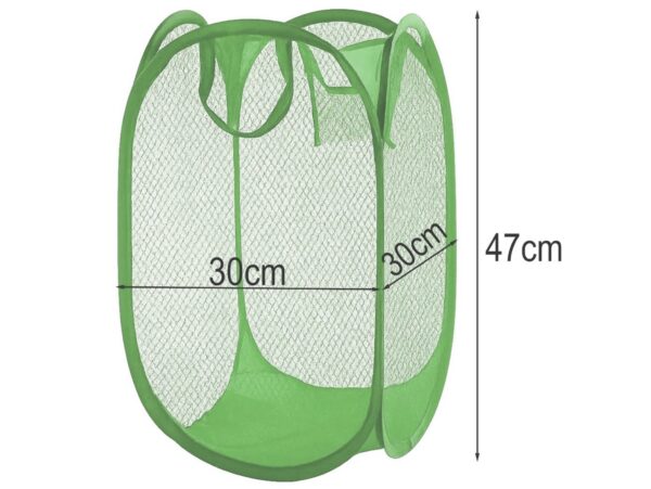 KOSZ NA ZABAWKI PRANIE SIATKOWY SKŁADANY 47x30cm - zielony