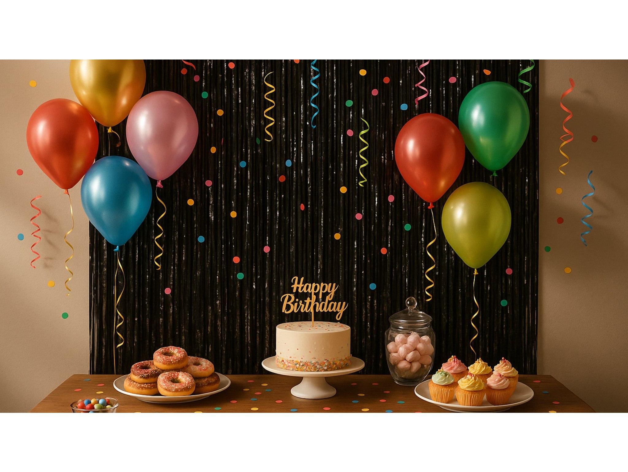 KURTYNA FOLIOWA PARTY 2,0x1,0m - czarny