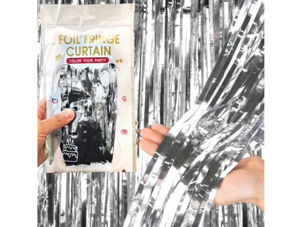 KURTYNA FOLIOWA PARTY 2,0x1,0m - srebrny