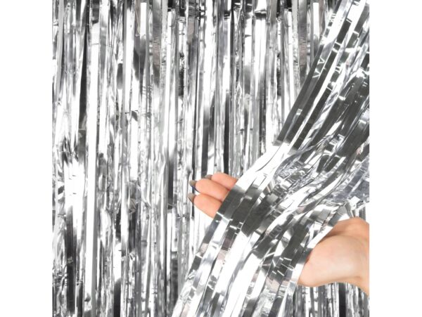 KURTYNA FOLIOWA PARTY 2,0x1,0m - srebrny