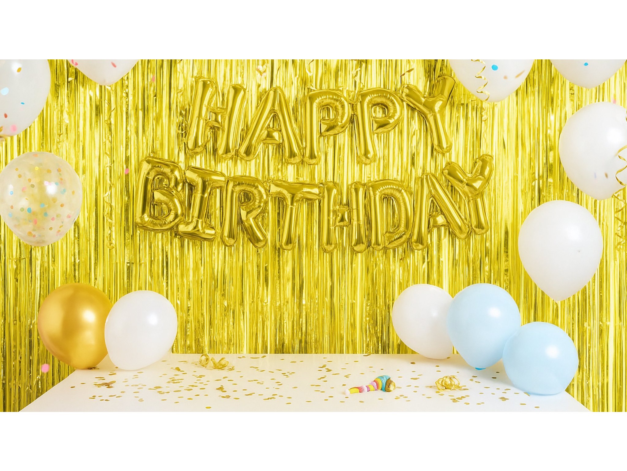 KURTYNA FOLIOWA PARTY 2,0x1,0m - złoty