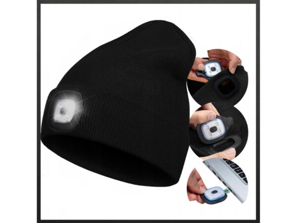 LAMPKA LED DO CZAPKI ZIMOWEJ Z LAMPKĄ LED