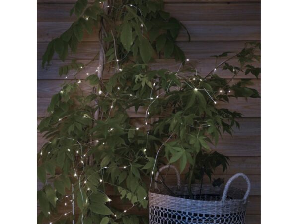 LAMPKI 100 LED DRUCIKI SOLARNE 12m - zimny biały