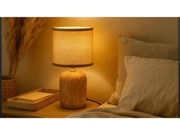 LIVELLO LAMPA LAMPKA NOCNA CERAMICZNA 26,5CM - brązowy