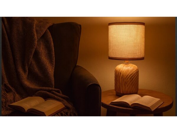 LIVELLO LAMPA LAMPKA NOCNA CERAMICZNA 26,5CM - brązowy