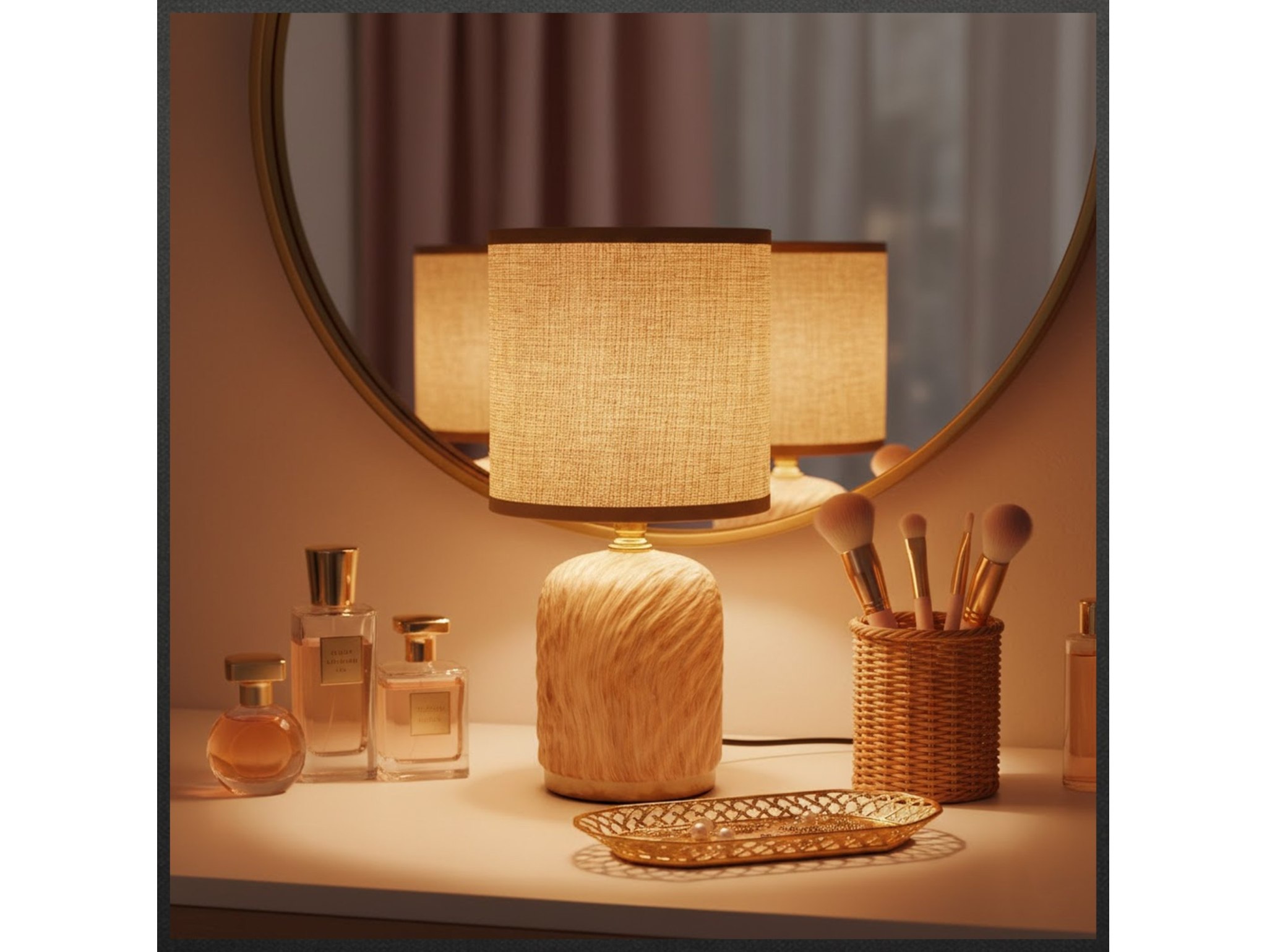 LIVELLO LAMPA LAMPKA NOCNA CERAMICZNA 26,5CM - brązowy