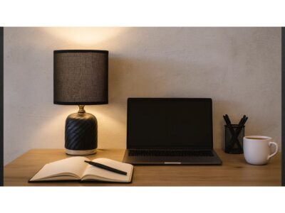 LIVELLO LAMPA LAMPKA NOCNA CERAMICZNA 26,5CM - czarny