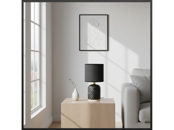 LIVELLO LAMPA LAMPKA NOCNA CERAMICZNA 26,5CM - czarny