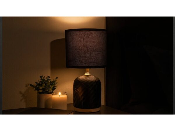 LIVELLO LAMPA LAMPKA NOCNA CERAMICZNA 26,5CM - czarny