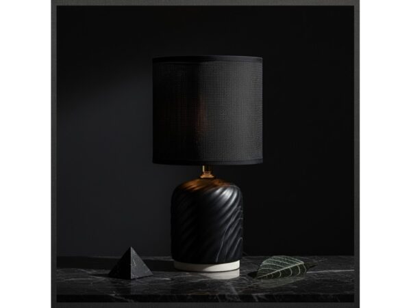 LIVELLO LAMPA LAMPKA NOCNA CERAMICZNA 26,5CM - czarny