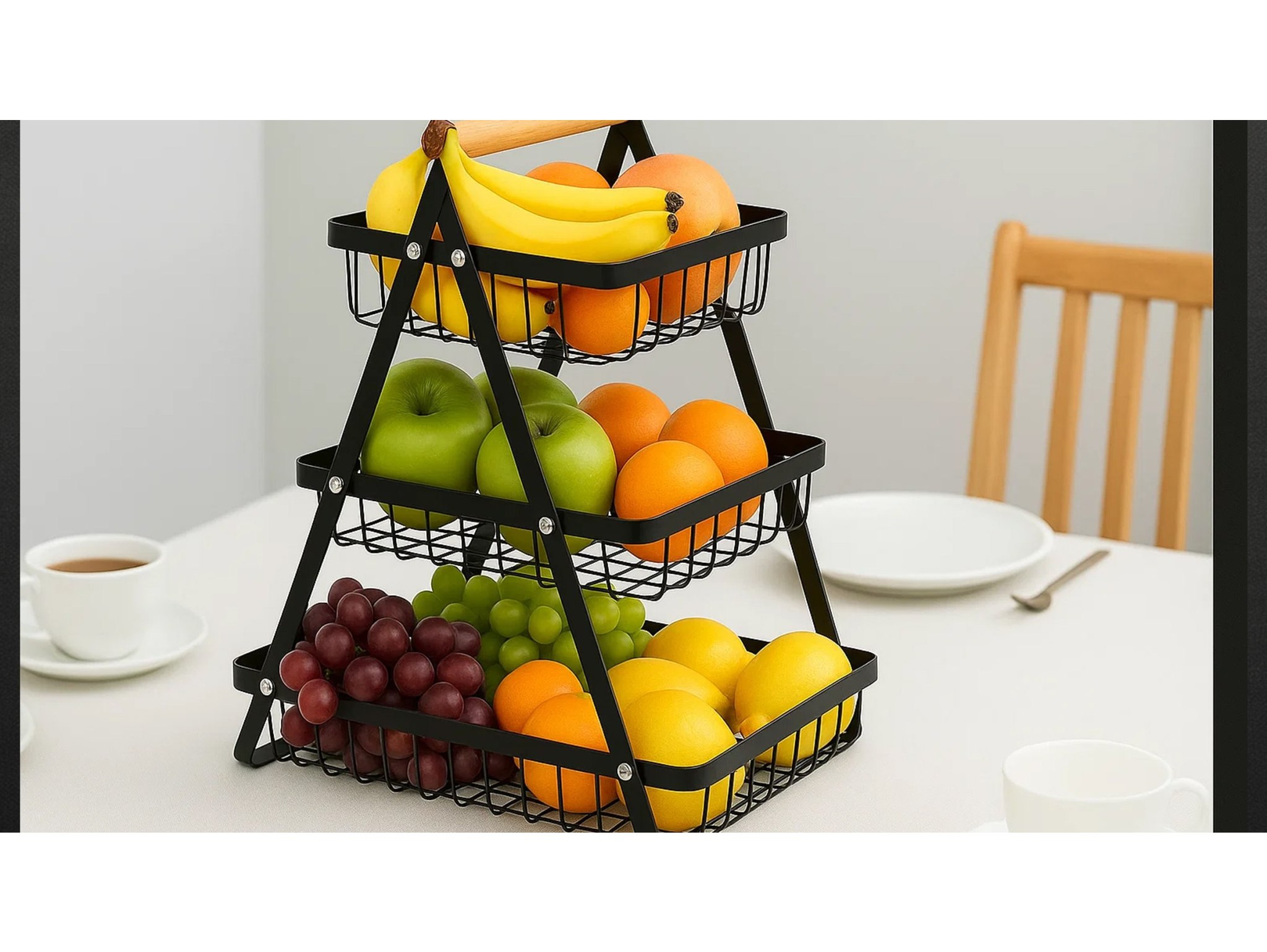 METALOWY KOSZ NA OWOCE TRZYPOZIOMOWY