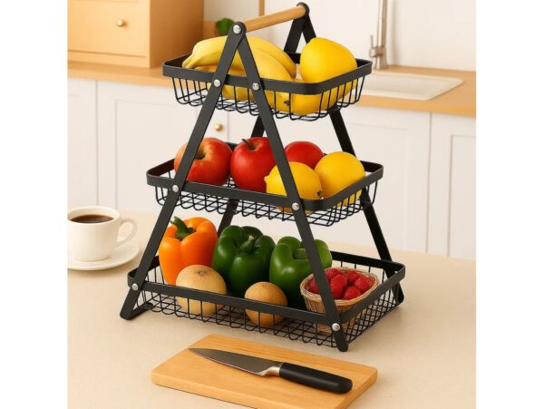 METALOWY KOSZ NA OWOCE TRZYPOZIOMOWY