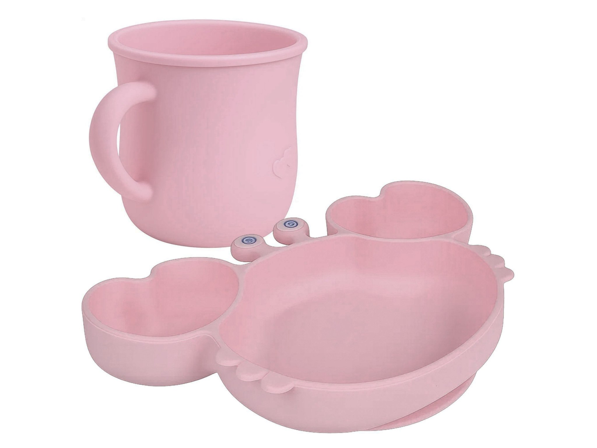 NACZYNIA SILIKONOWE DLA DZIECI DO KARMIENIA ZESTAW - brudny róż