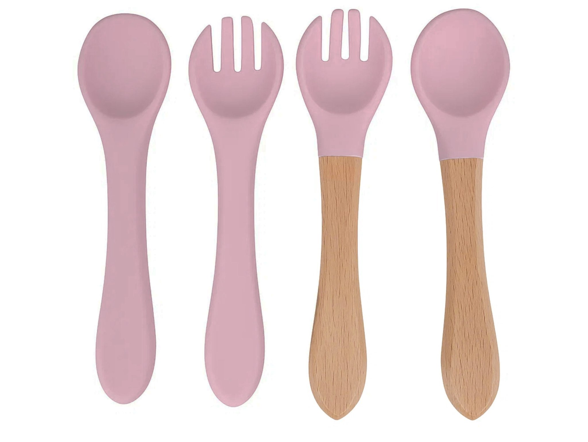 NACZYNIA SILIKONOWE DLA DZIECI DO KARMIENIA ZESTAW - brudny róż