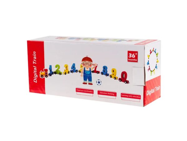 POCIĄG DREWNIANY KOLEJKA CIUCHCIA Z CYFERKAMI