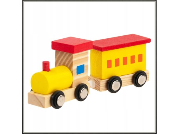 POCIĄG DREWNIANY KOLEJKA CIUCHCIA Z CYFERKAMI