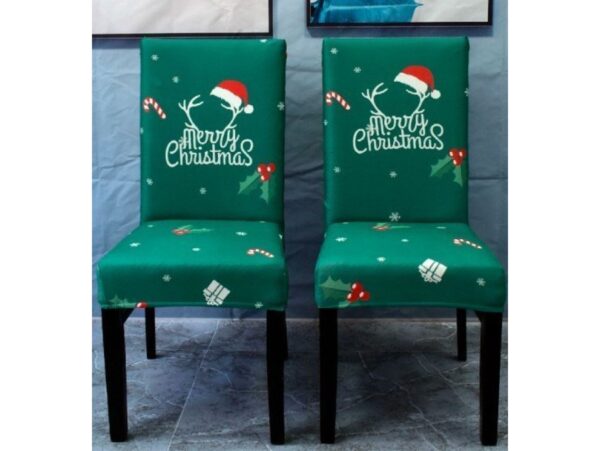 POKROWIEC NA KRZESŁO ELASTYCZNY ŚWIĄTECZNY - zielony