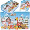 PUZZLE ŚWIĄTECZNE W PUSZCE 60El - Mikołaj z prezentami