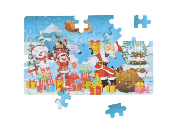 PUZZLE ŚWIĄTECZNE W PUSZCE 60El - Mikołaj z prezentami
