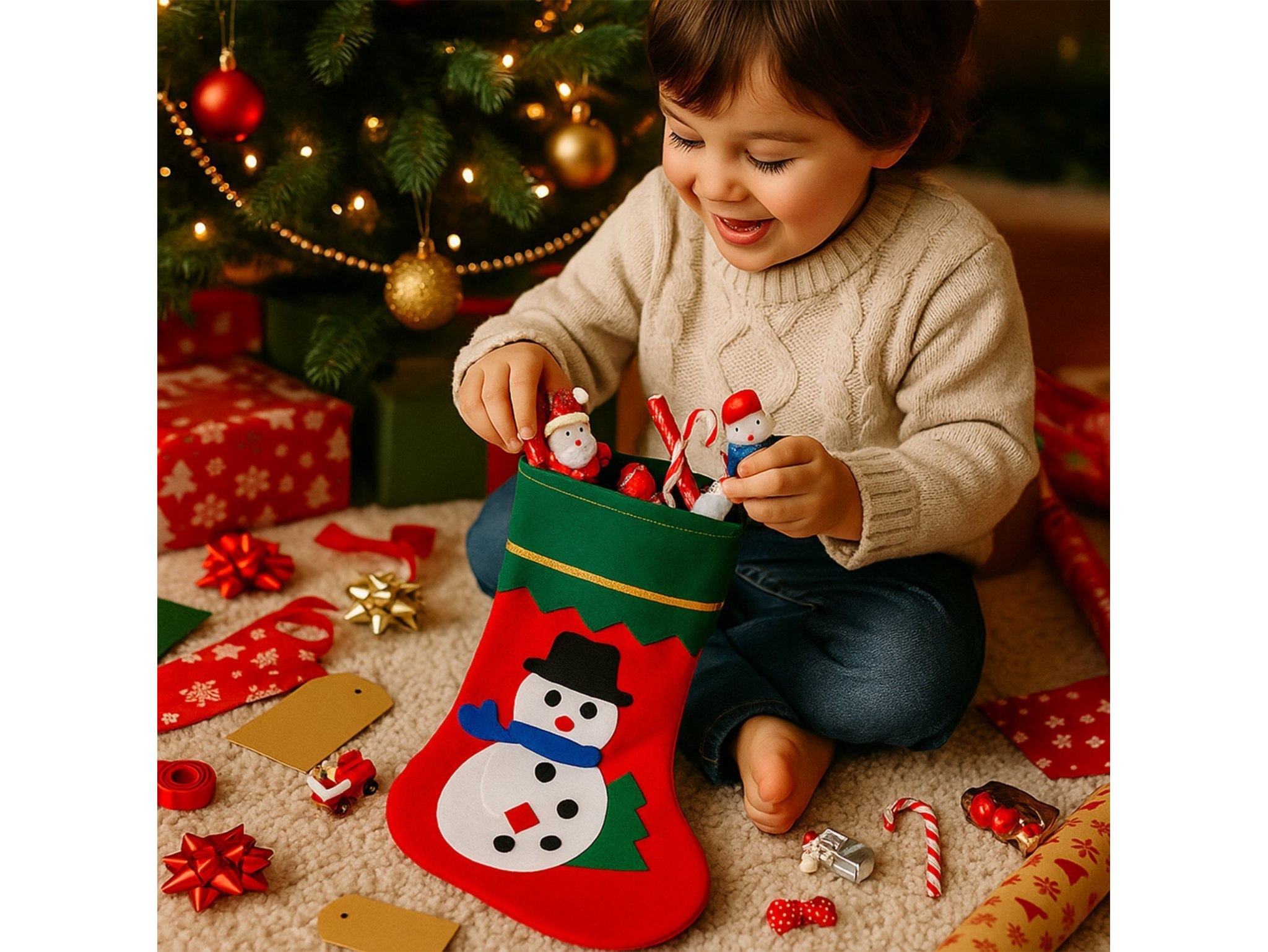 SKARPETA ŚWIĄTECZNA NA PREZENTY - bałwan