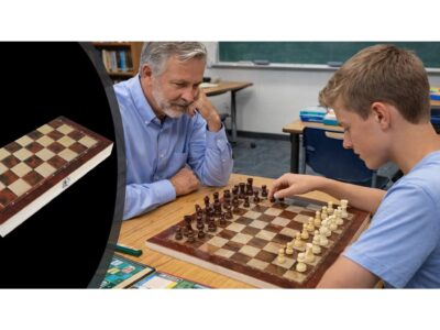 SZACHY DREWNIANE 3w1 34x34cm