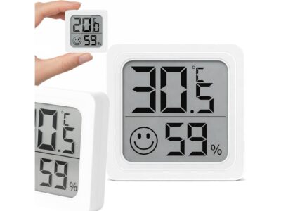 TERMOMETR HIGROMETR POKOJOWY SAMOPRZYLEPNY - biały wzór 2 frez