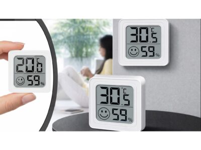 TERMOMETR HIGROMETR POKOJOWY SAMOPRZYLEPNY - biały wzór 2 frez