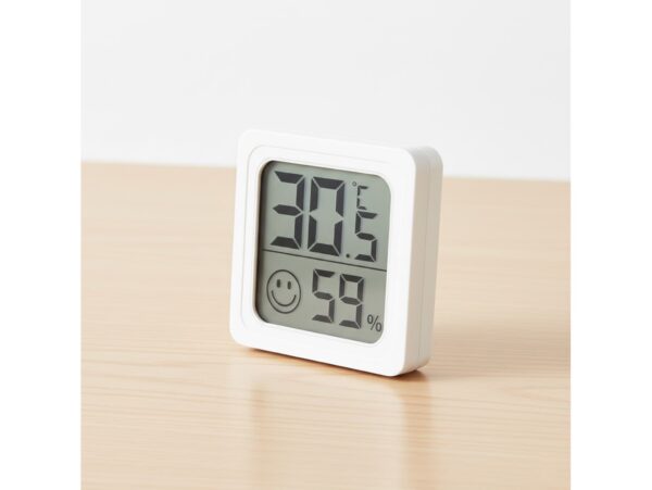 TERMOMETR HIGROMETR POKOJOWY SAMOPRZYLEPNY - biały wzór 2 frez