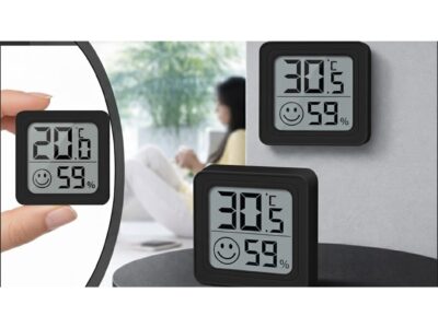 TERMOMETR HIGROMETR POKOJOWY SAMOPRZYLEPNY - czarny wzór 2 frez