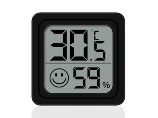 TERMOMETR HIGROMETR POKOJOWY SAMOPRZYLEPNY - czarny wzór 2 frez