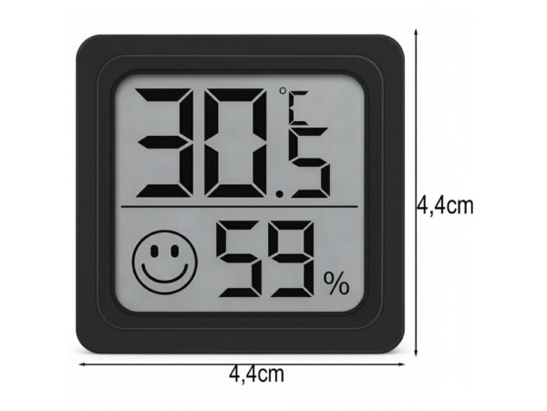 TERMOMETR HIGROMETR POKOJOWY SAMOPRZYLEPNY - czarny wzór 2 frez