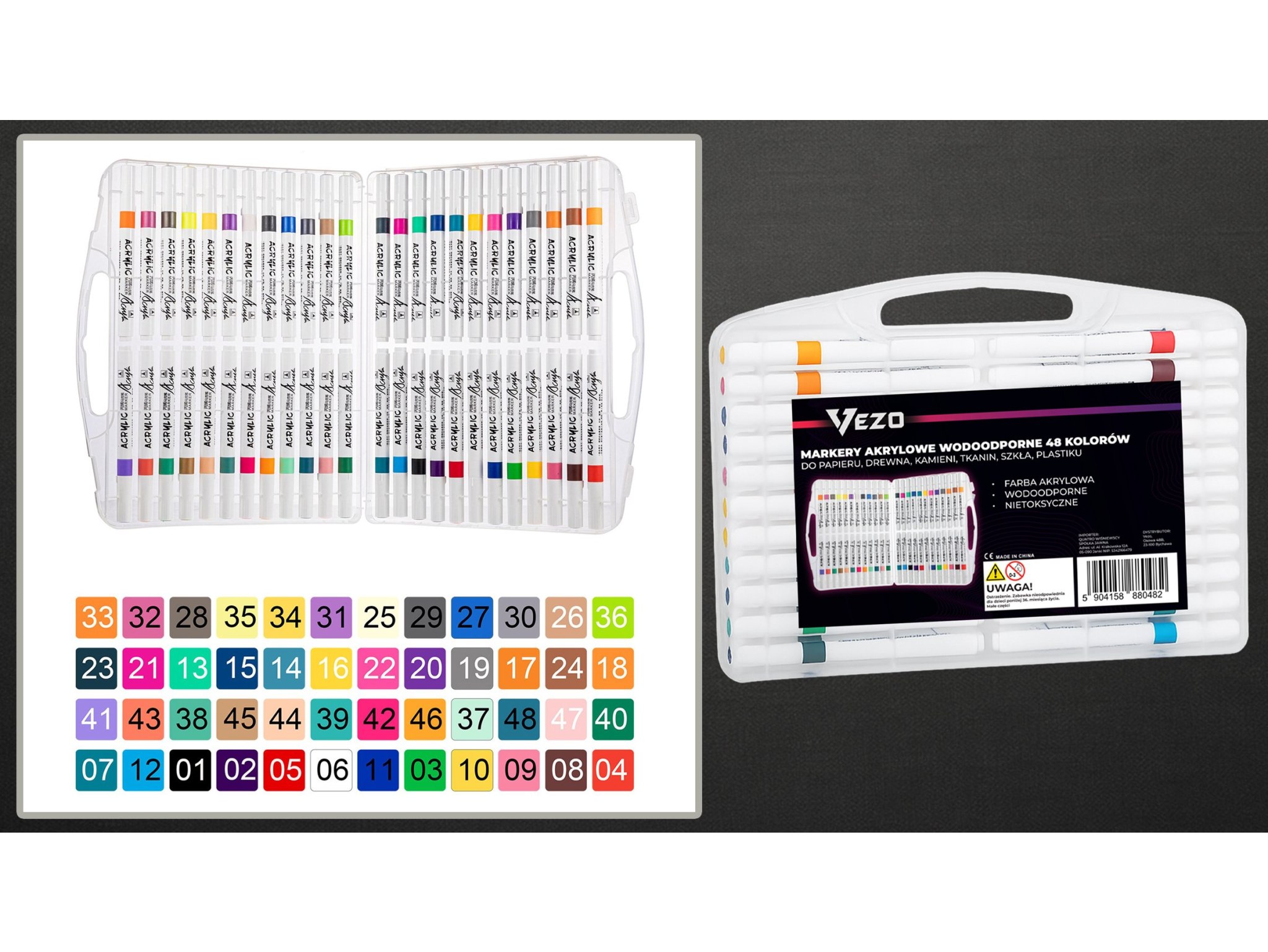 VEZO MARKERY PISAKI MAZAKI AKRYLOWE 48SZT