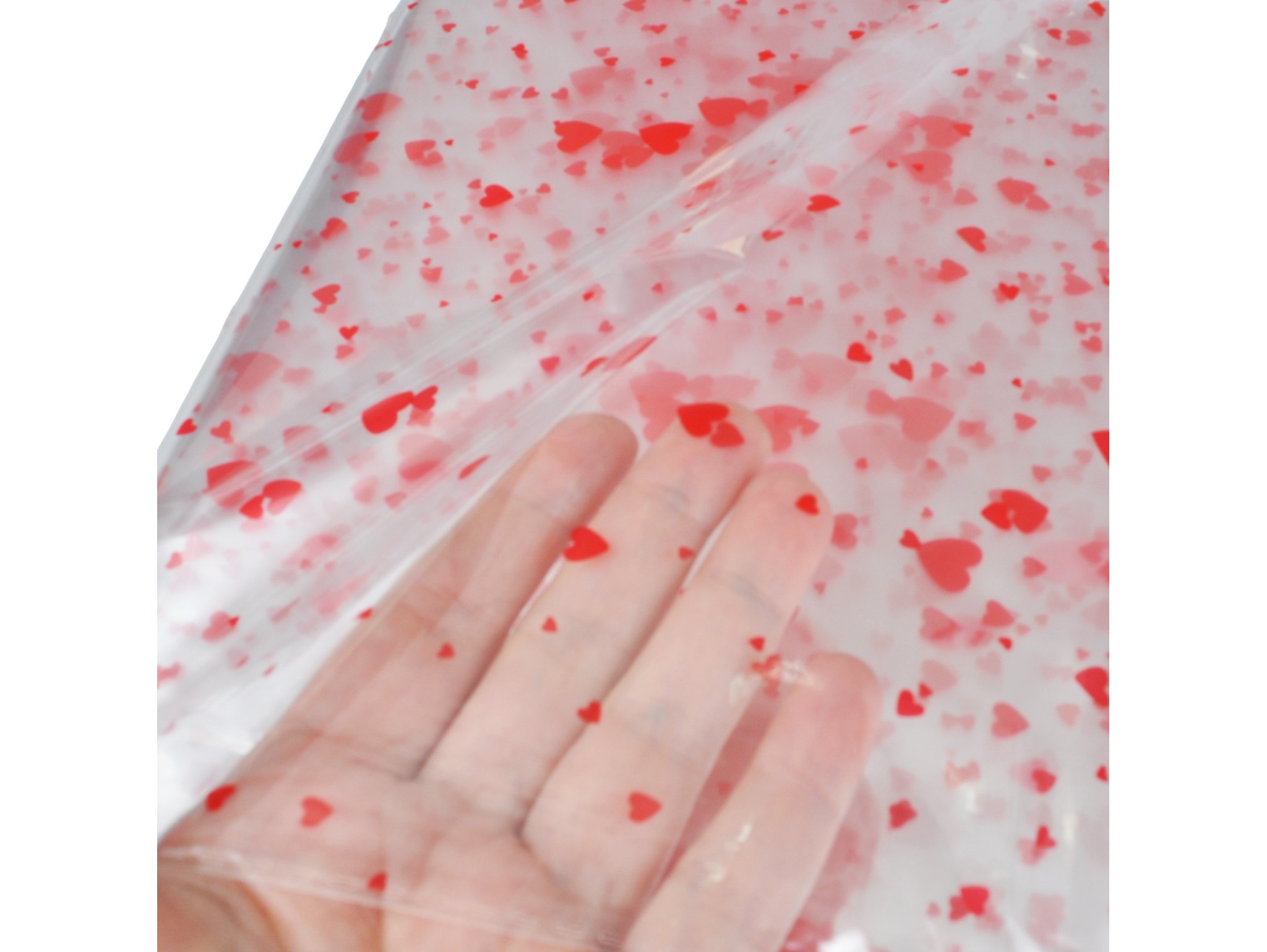 WORECZKI FOLIOWE CELOFAN 18x25 100SZT - czerwone serca