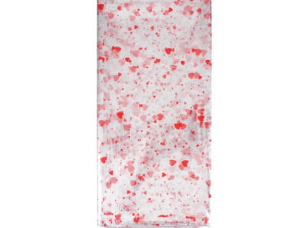 WORECZKI FOLIOWE CELOFAN 18x25 100SZT - czerwone serca