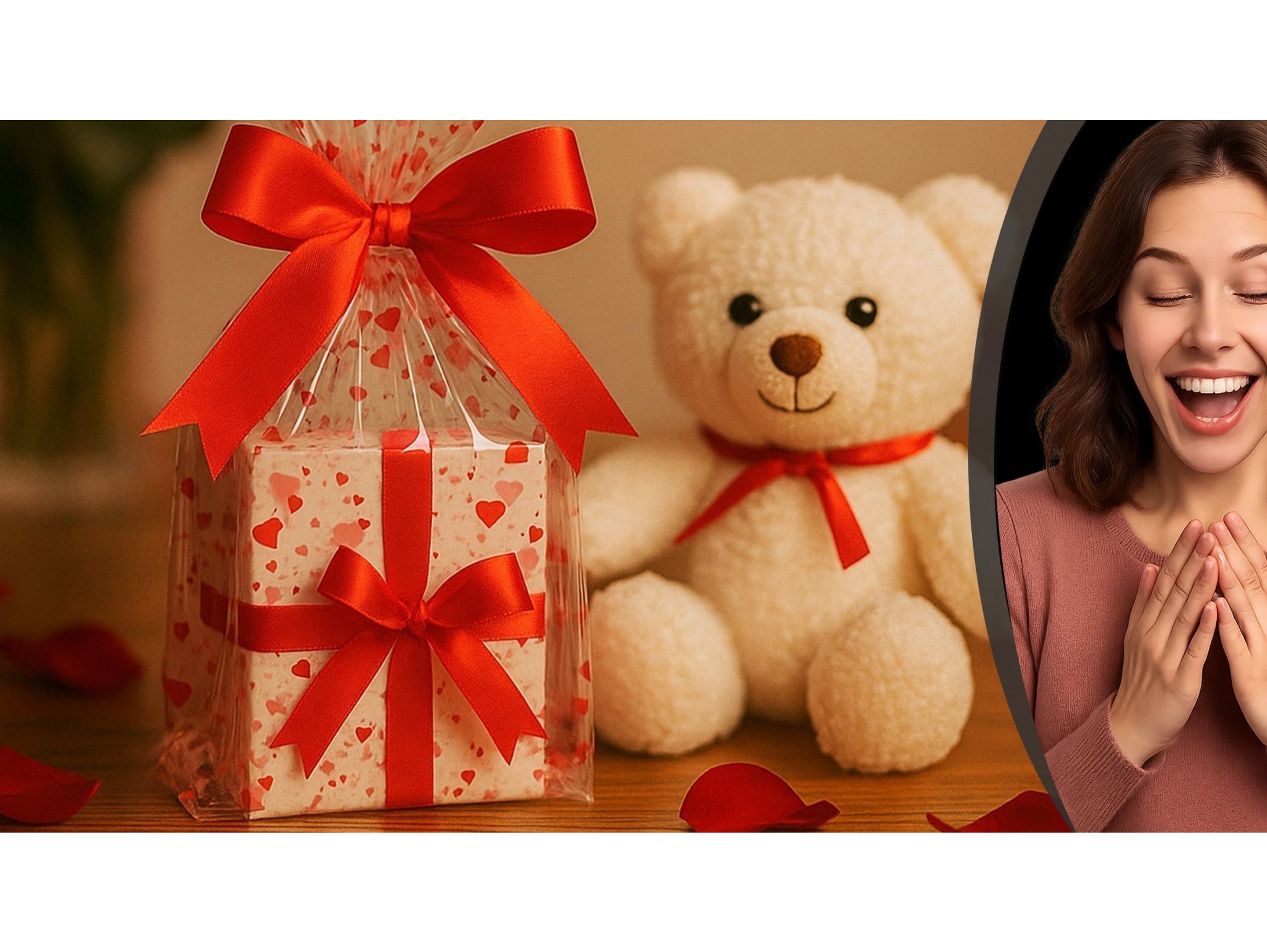 WORECZKI FOLIOWE CELOFAN 25x35 100SZT - czerwone serca