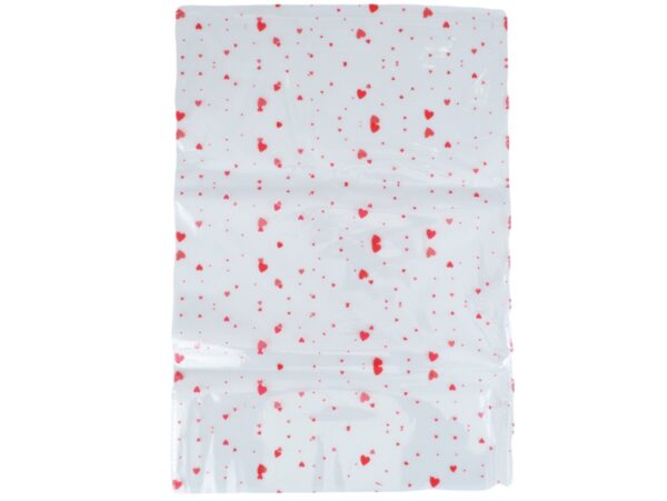 WORECZKI FOLIOWE CELOFAN 28x40 100SZT - czerwone serca